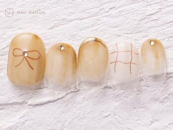 ネイルメゾン 渋谷店(NAIL MAISON)/もやもや落書きリボン￥5800