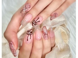 バレエコア手描きネイルかわいい