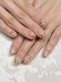 ブレスネイル(brace Nail)&nbsp;持ち込みフリーアート☆ミラーフレンチ[パラジェル/フィルイン]