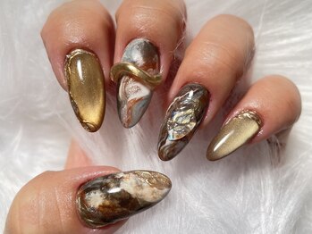 ネイルズ とんぷそん/マーブルAutumnおんぷ