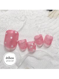 ピンクシースルー×ドット