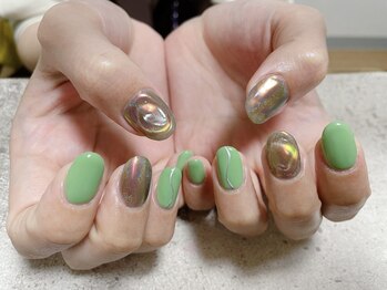 キキネイル たまプラーザ店(kikinail)/9月定額A ミラーネイル