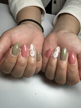 イーネイル(e-NAIL)/桜餅カラーの春ネイル☆