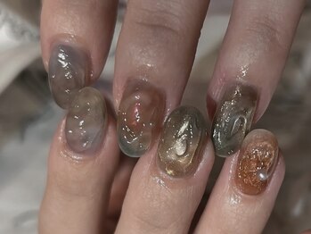 タロ(talo)/大阪/中津》淡色もやもやネイル