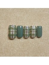 エーワン(a-one)/グリーンチェックネイル