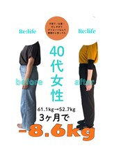 リライフ 岩国店(Re:Life)/40代女性　3ヶ月で-8.6キロ