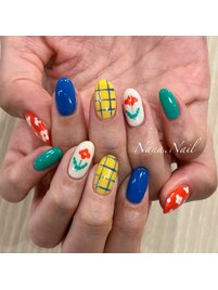 カラフルデザインネイル♪