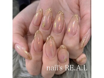 ネイルズリアル 倉敷(nail's RE.A.L)/ミラーフレンチネイル