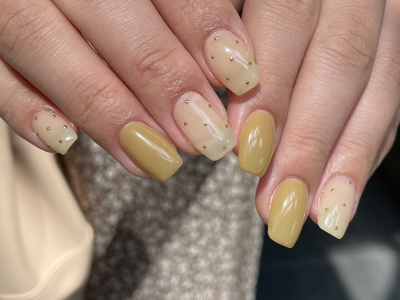 オーダーネイルチップ パープルニュアンス マグネット＆ホロで