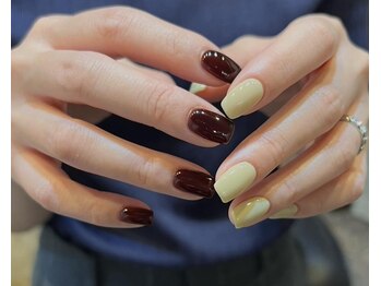 アイネイルズ 梅田店(I nails)/アシメオータムワンカラー