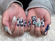 レアネイル 新宿(le'a nail)/ブルーハートデザイン