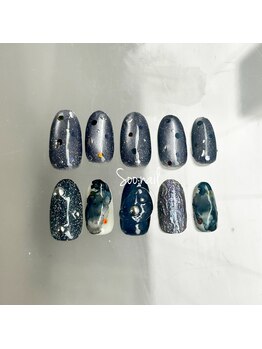 ソーネイル(Soo.nail)/1月定額ネイルアシメデザインB