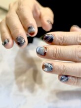 クレイン(Crane)/ブルーブラウンの銀河ネイル！