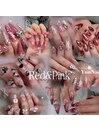 Red&pink nail☆