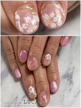 W-605 ニュアンス大人桜ネイル