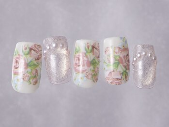 ジェミーネイル シンジュク(Jemiy nail shinjuku)/花柄キラキラ春マグ¥8480