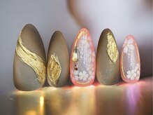 ネイルズミューコ(nail's MyuCo)/エアブラシで桜ネイル