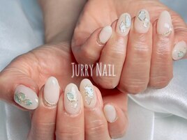 シンプル　シェルタイルネイル