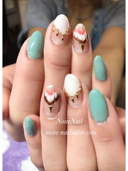 ノワール ネイルアンドスクール(Noire)/★秋色ピーコックネイル★