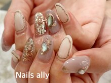 ネイルズアリー 立川店(Nails ally)/ニュアンス×囲みシェル