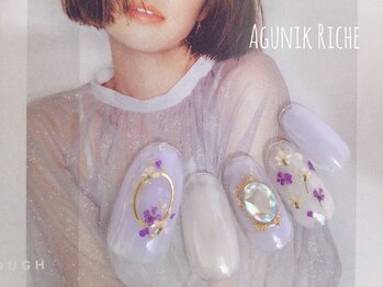 アグニークリッシェ(Agunik Riche)/【押し花ネイル】