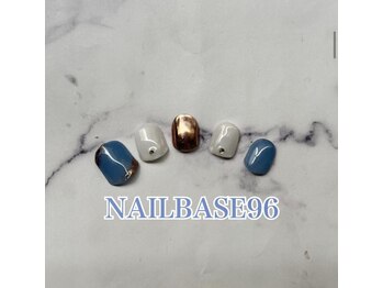 ネイルベースキュウロク(NAILBASE96)/くすみブルーネイル