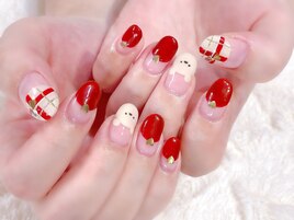 #くま#マット#手書き#赤#秋冬