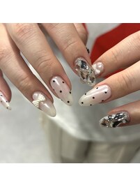 パールミラーでワンホンネイル