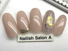 ネイリッシュサロン エー(Nailish Salon A)/シンプルミラーネイル