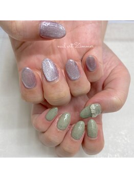 ネイルアート ジマー/60minartとマグネットのちぐはぐ
