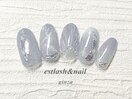 ブルーグレーシェルタイルネイル