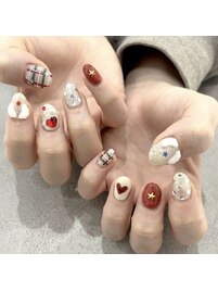 キラキラクリスマスネイル