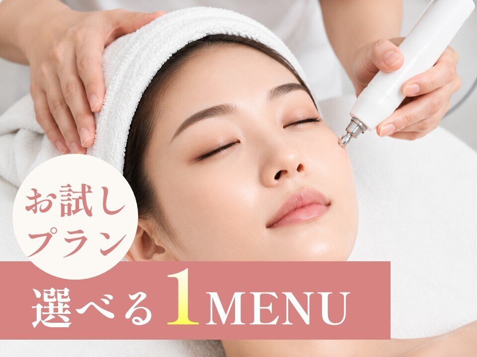 【お試し】選べる1MENU (毛穴洗浄/水光/ハリツヤ/シミ/たるみ) \11000→\3300