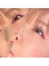 ナチュラルアイラッシュ/eye design color pink & purple