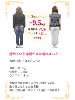 朝志 坂戸院(ASASHI)/40代 ダイエット実績(痩身/整体)