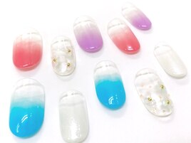 グラデーション＋ホロ花