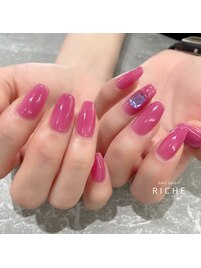 春シアーピンクネイル