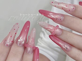 ピンクグラデーションxリボン