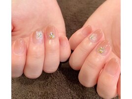 お花のたらしこみネイル