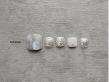 シンプリー ネイルアンドアイラッシュ 祖師谷大蔵店(Simpliee Nail&Eyelash)/【フット】ホワイトタイダイ