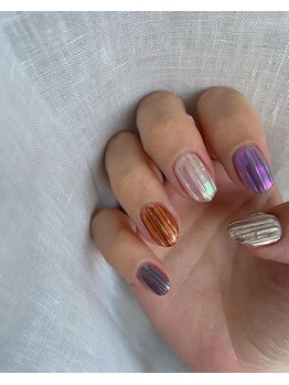 ユージューネイルルーム(UJU nail room)/ストライプミラーネイル