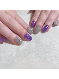 オーロラ&フラッシュネイル