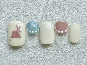 カラ ネイル 中津店(calla nail)/ガーリー　うさぎネイル
