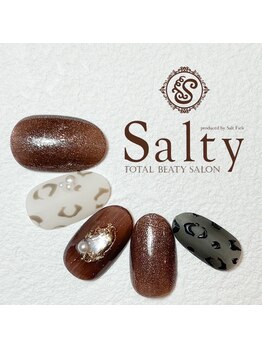 ネイルアンドアイラッシュサロン ソルティ 寺田町(salty)/レオパードネイル