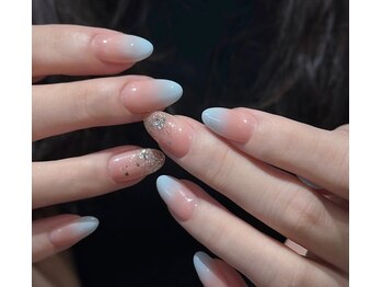 ピュアアンドリッチネイルサロン(Pure&Rich Nail Salon)/水色ネイル