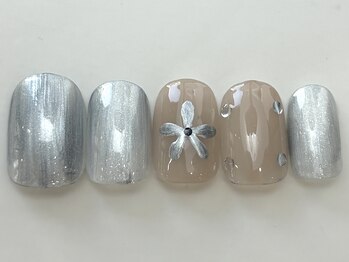 シルバー手書きお花¥6000