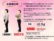 カインド整体院(KiND整体院)/50代　3ヵ月ダイエット成果