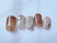 アイネイルズ 梅田店(I nails)/ブラウンぷっくりニュアンス