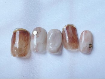 アイネイルズ 梅田店(I nails)/ブラウンぷっくりニュアンス