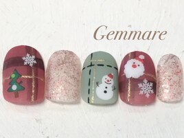 クリスマスチェックネイル